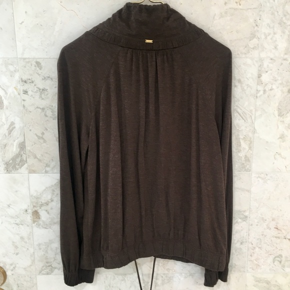 ST JOHN Jacket {S} Mock Neck Lightweight in Brown - Picture 4 of 11